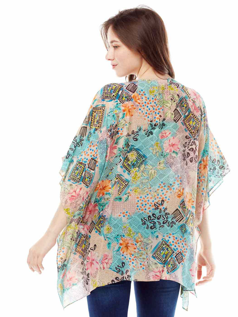 Tianello: "Zetta" Print Washable Silk "Ceravé Kaftan" SPZT-197-WAS-S