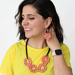 Sylca Peach Elyse Beaded Earrings LS23E04 PEACH