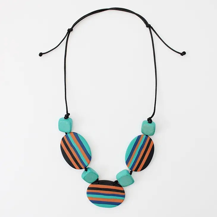 Sylca Multi Color Oval Darcy Necklace UN22N01 MULTI