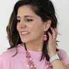 Sylca Orange and Pink Elaine Earrings BP23E01 Pink