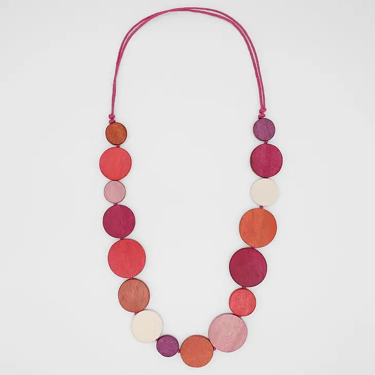 Sylca Pink Caryn Circle Necklace BP23N05 PINK