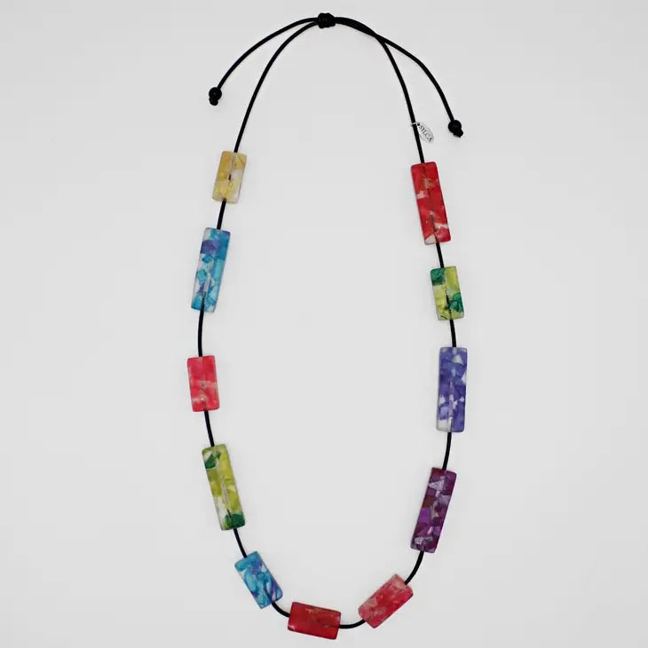 Sylca Vega Multi-Color Rectangular Necklace LS23N22 MULTI