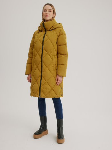 C-RO Hooded Quilted E1314RK-255 Coat Dijon