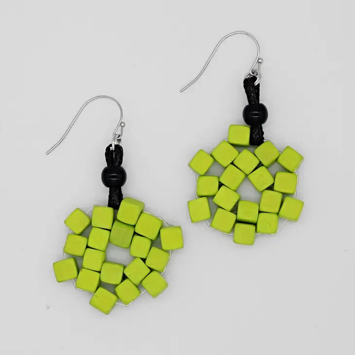 Sylca Lime Elyse Beaded Earrings LS23E04 LIME