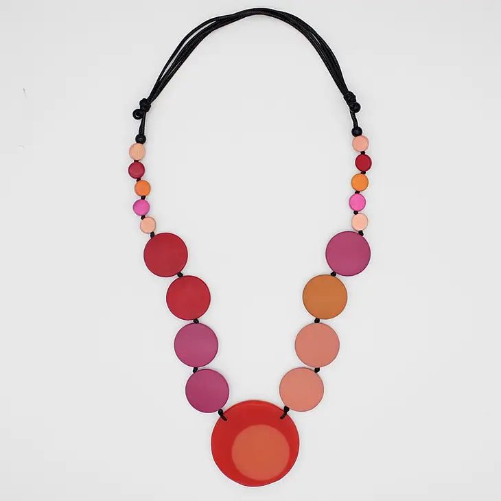 Sylca Vibrant Pink Hana Necklace LS23N04 RED