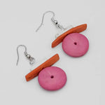 Sylca Orange and Pink Elaine Earrings BP23E01 Pink