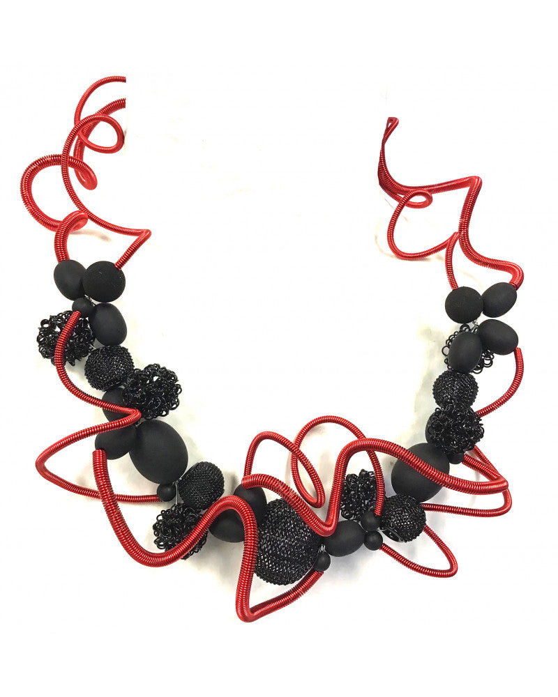 SANDRINE GIROUD GRAPE RED BLACK NECKLACE