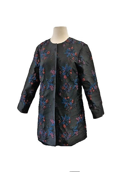 Grace Chuang Jacket JA 2233-2880 Round neckline flower textured