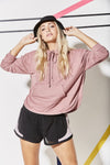 Jayley Detailed Open Back Dusky Pink Hoodie