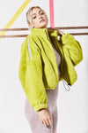 Jayley Faux Fur Lime Green Bomber Jacket