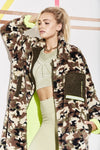 Jayley Full Length Camo Faux Fur Jacket