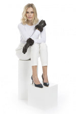 Leather and Coney Fur Gloves Product Code: GLVF8A-D03 Arctic Grey