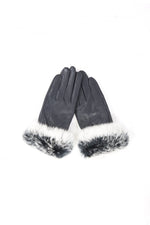 Leather and Coney Fur Gloves Product Code: GLVF8A-D03 Arctic Grey