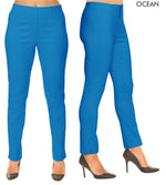 Lior Sasha Blue Pull Up Stretch Pant - Ocean