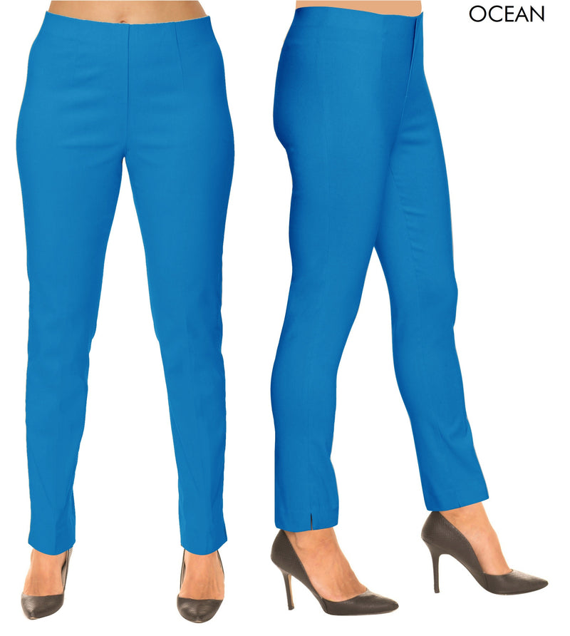 Lior Sasha Blue Pull Up Stretch Pant - Ocean