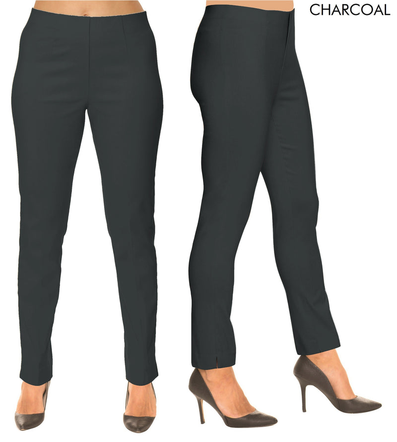 Lior Sasha Grey Pull Up Stretch Pant - Charcoal