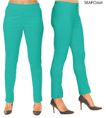 Lior Sasha Blue Pull Up Stretch Pant - Seafoam