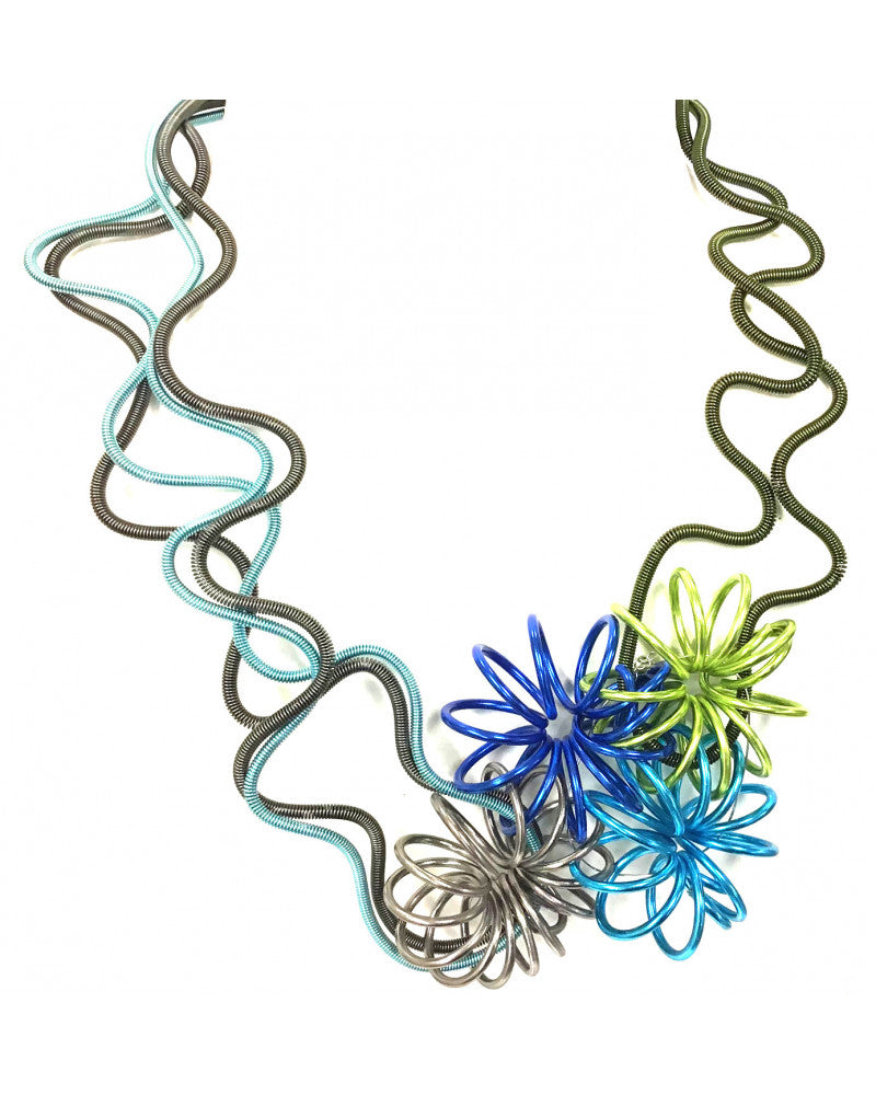 SANDRINE GIROUD NECKLACE SGP BOUQUET BLUE/GREEN